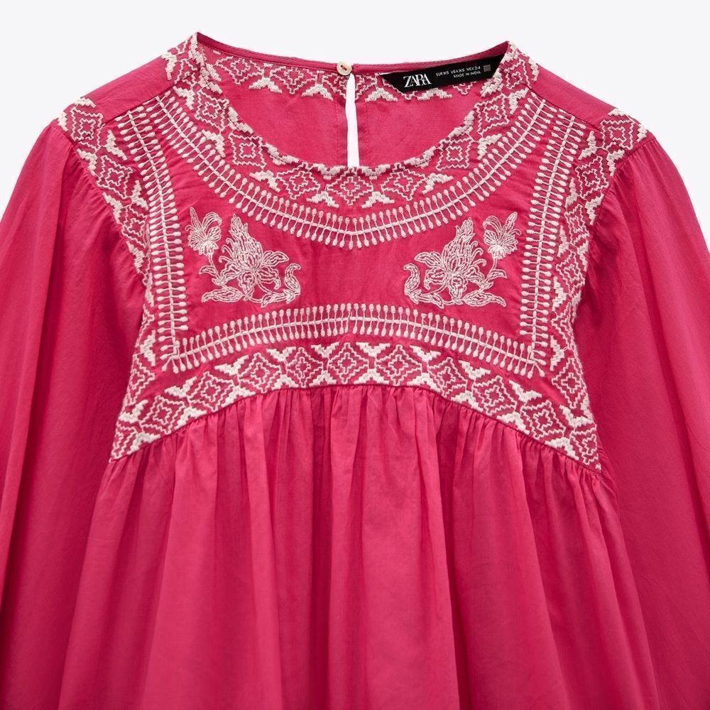 Zara Embroidered Blouse New - Picture 7 of 7